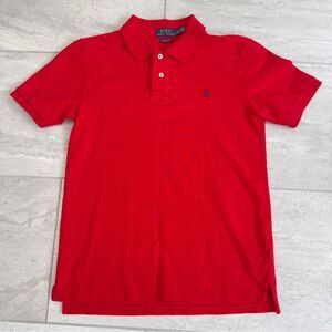 POLO Ralph Lauren Classic Fit Shirt Red Youth‎ Short Sleeve Lg L 14-16